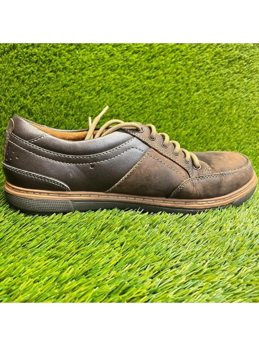 Florsheim Gridley Mens Size 9.5 Brown Leather Steel Toe Safety Work Oxford Shoes